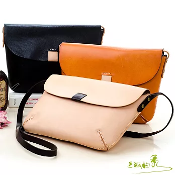 【手感的秀】植鞣革正青春七彩斜背包(A組3色)橘棕