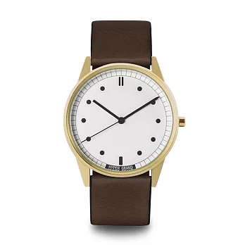 HYPERGRAND - Gold White Classic Brown Leather 金白錶盤棕皮革 手錶