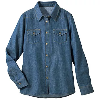 15秋預購【cecile】百搭丹寧襯衫上衣M牛仔藍