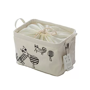 空間的容器 刺繡方形收納袋(中)(朵拉狐狸)