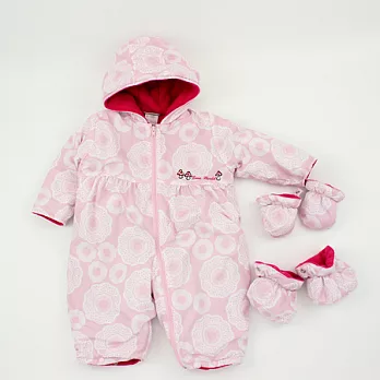 【愛的世界】防風舖棉衣連褲80粉紅色