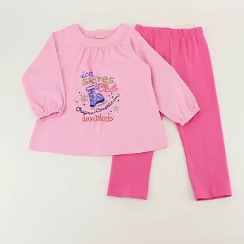 【愛的世界】溜冰鞋圖案套裝80粉紅色