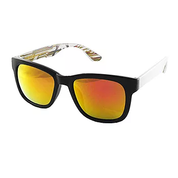 【Korea 韓國潮流】水銀炫彩_韓版潮流大框太陽眼鏡#5002 (白框X水銀黃橘鏡)