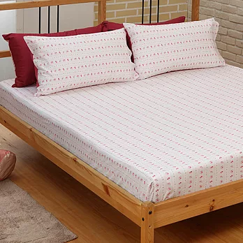 LITA麗塔(小紅花)雙人三件式純棉床包枕套組