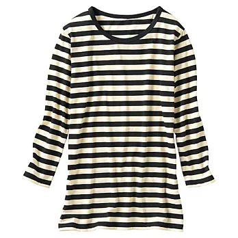 15秋預購【cecile】七分袖條紋圓領上衣M條紋A(黑+象牙白)