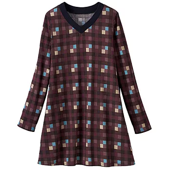 15秋預購【plump大尺碼】普普風格紋A字長版上衣2XL褐色系