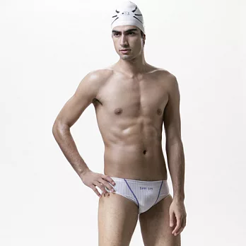 【SAIN SOU】競賽/泳隊/專業用三角泳褲加贈矽膠泳帽A57213-14M印花