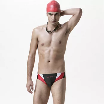 【SAIN SOU】競賽/泳隊/專業用三角泳褲加贈矽膠泳帽A57217M印花