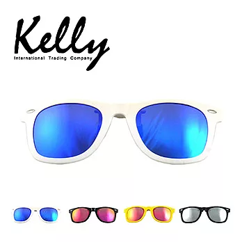 【Kelly C.】最新TR超輕材質-雷朋型水銀偏光夾式鏡片(#白框藍鏡面)