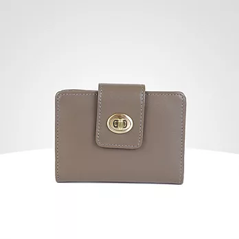 Locked 復古牛皮轉鎖名片夾-灰綠