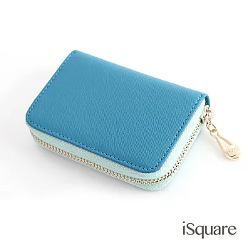 iSquare 韓國同步真皮卡包系列 貝菈 藍