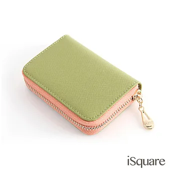 iSquare 韓國同步真皮卡包系列 貝菈 草綠