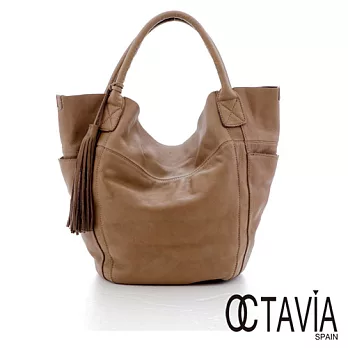 【Octavia 8 真皮】水洗羊皮文青包 羊皮流蘇手提包- 日光灰日光灰