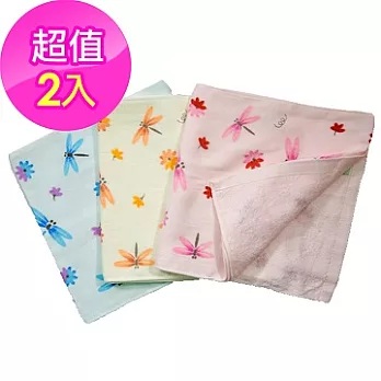 【法式寢飾花季】優雅生活-純棉舒柔蜻蜓花舞運動毛巾x2件組無黃色