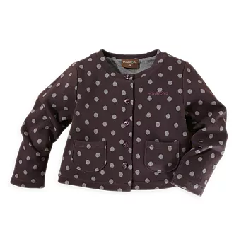 【minihope】圓點提花質感小外套130咖啡