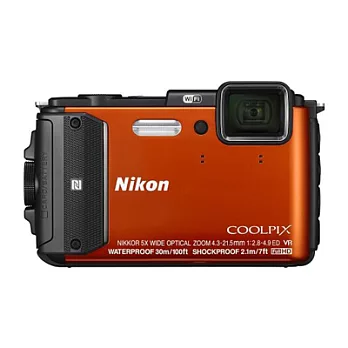 Nikon coolpix AW130 防水防震耐寒Wi-Fi機*(中文平輸)-相機清潔組+高透光保護貼橘色