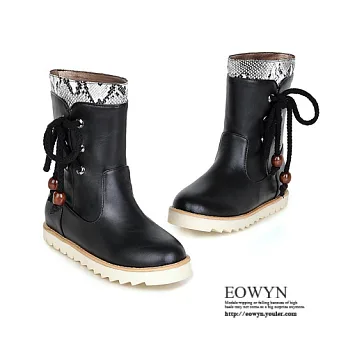 EOWYN.歐美時尚熱賣百搭款撞色休閒平底短靴EMD01838-73/2色/34-39碼現貨+預購黑色34