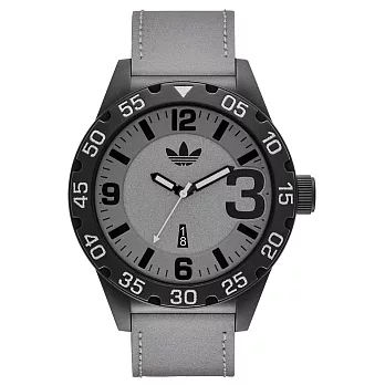 adidas 城市大爆炸數字日期腕錶-亮銀