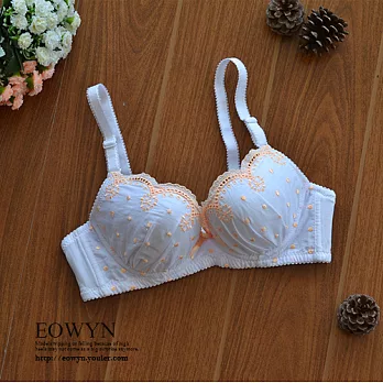 EOWYN.小胸日系波點純色純棉有鋼圈發育期少女內衣NYA028-2196-19/2色/現貨+預購桔紅32/70B
