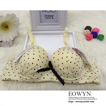 EOWYN.可愛點點花純棉杯學生內衣透氣少女內衣NYA029-3099-10/5色/現貨+預購黃色32/70A