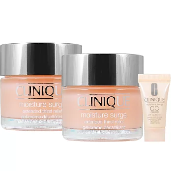 CLINIQUE 倩碧 新一代水磁場保濕凝膠(50ml)*2+水磁場自動校色保濕CC霜(7ml)
