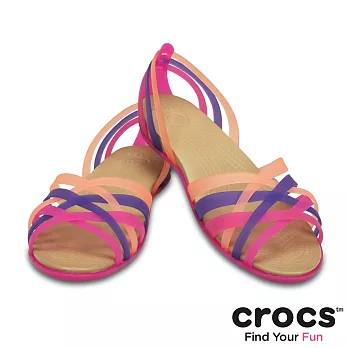 Crocs - 女 - APR-赫瑞綺夏日平底鞋35活力紫/西瓜紅色
