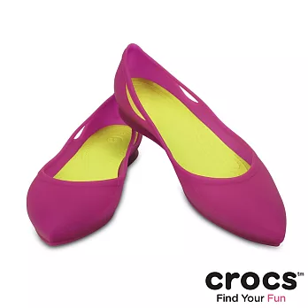 Crocs - 女 - 女士芮歐平底鞋-活力紫/蕁麻黃色35活力紫/蕁麻黃色