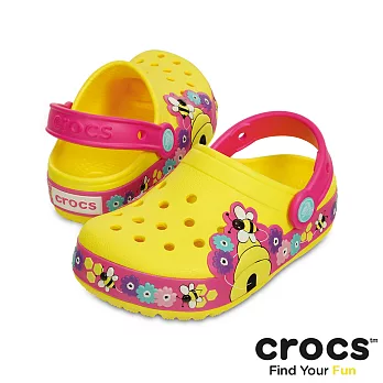 Crocs - 童 - 卡駱馳酷閃蜜蜂小克駱格-陽光黃/亮光紅色25陽光黃/亮光紅色