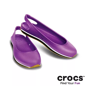 Crocs - 女-復刻平底鞋-紫紅/黑色35紫紅/黑色