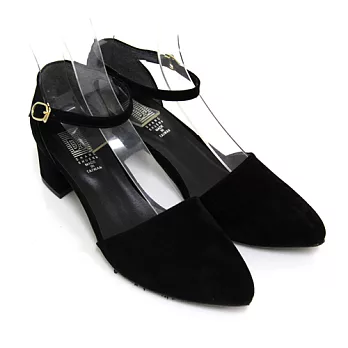 【Pretty】經典美學韓系尖頭中粗跟瑪莉珍鞋23黑色