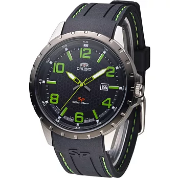 東方錶 ORIENT 明日之星時尚腕錶 FUNG3005B 黑x綠色