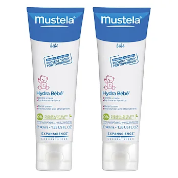 Mustela 慕之恬廊 涵孜嫩潤面乳霜40ml-兩入組