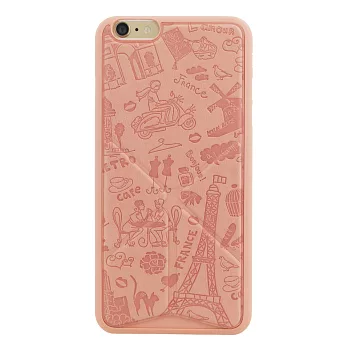 Ozaki 0.4+ Travel iPhone 6/6S Plus旅遊系列可站立保護殼-巴黎(粉色)