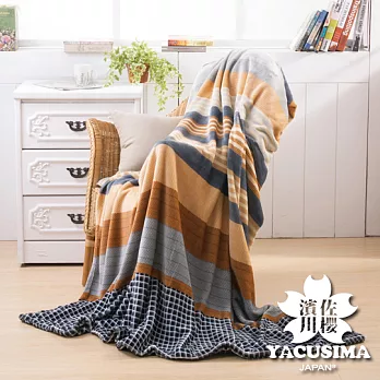 日本濱川佐櫻【紳士魅力】鑽石級雙人法蘭絨兩用毯6x7尺