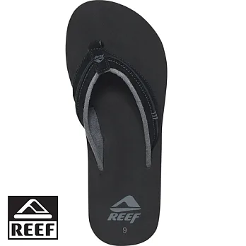 REEF新軟Q高級麂皮鞋面舒適耐磨防滑男款人字拖.黑BLACK8黑