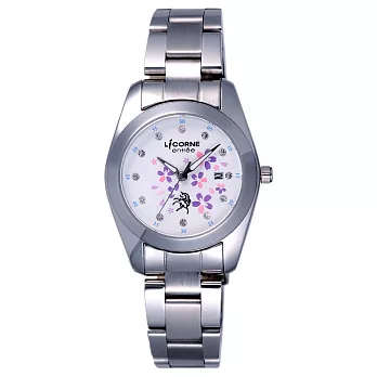 LICORNE entree櫻之戀日期腕錶-白