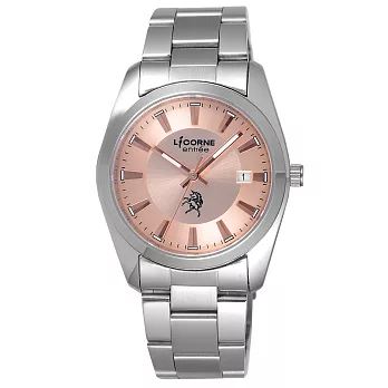 LICORNE entree 耀眼光輝經典男錶-橘x銀