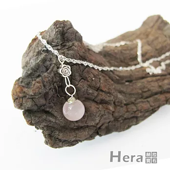 【Hera】925純銀手作天然粉晶花朵項鍊/鎖骨鍊(粉晶)