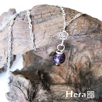 【Hera】925純銀手作天然紫水晶花朵項鍊/鎖骨鍊(紫水晶)