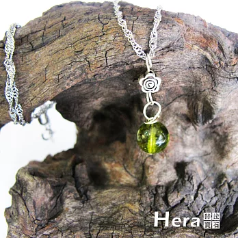 【Hera】925純銀手作天然橄欖石花朵項鍊/鎖骨鍊(橄欖石)