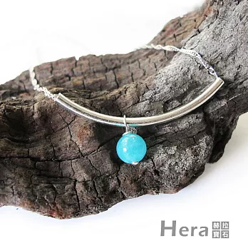 【Hera】925純銀手作天然海藍寶U形項鍊/鎖骨鍊(海藍寶)