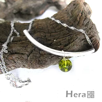 【Hera】925純銀手作天然橄欖石U形項鍊/鎖骨鍊(橄欖石)