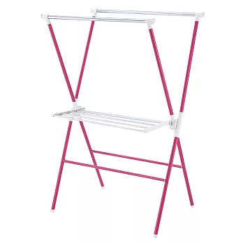 樂活家~X型折疊衣架桃紅