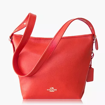 【COACH 多種背法】皮革 / 肩背 / 斜背兩用包_珊瑚橘