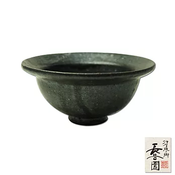 【日本長谷園伊賀燒】黑釉年輪小碗
