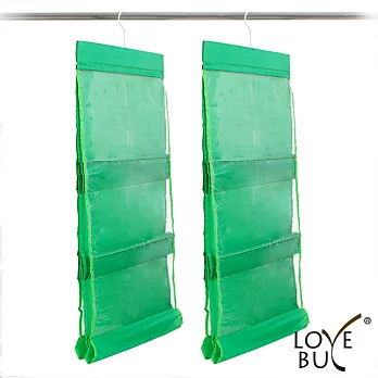 【Love Buy】大容量六格皮包收納掛袋_(超值二入)綠色