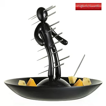義大利原創公仔設計 不鏽鋼果叉組黑色