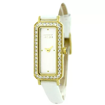 NATURALLY JOJO閃耀夢華晶鑽時尚腕錶-金X白