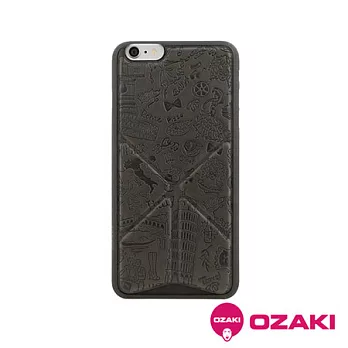 Ozaki O!coat 0.3+ Travel iPhone6/6s 4.7旅遊系列可站立保護殼羅馬(黑灰)