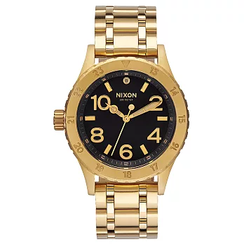 NIXON 38-20 潮流躍動運動腕錶-黑x玫瑰金